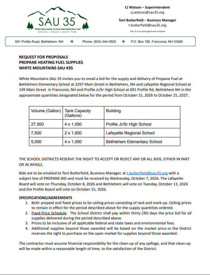 October Propane Bid (BES & LAF)